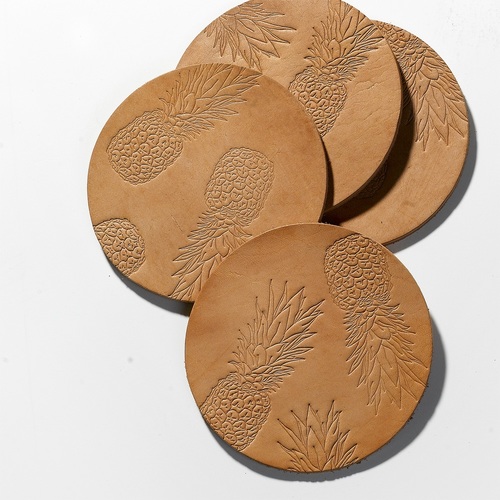 LEATHER PINEAPPLE COASTERS