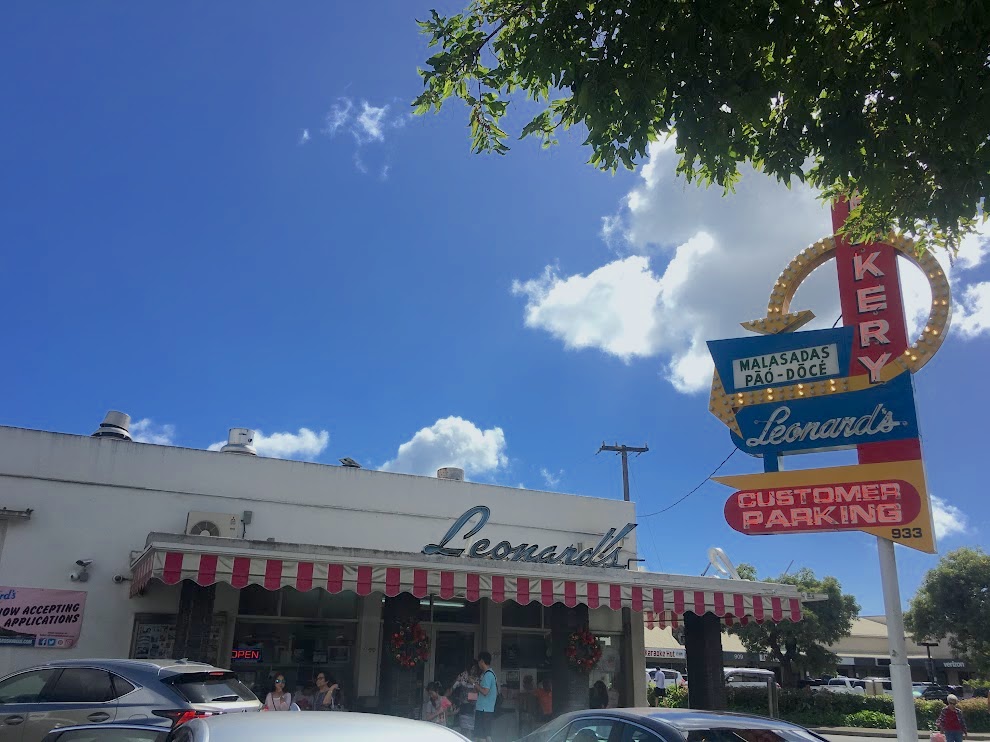 Outside of Leonard’s on Kapahulu Avenue