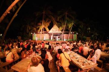 Germaine's Luau seating and stage